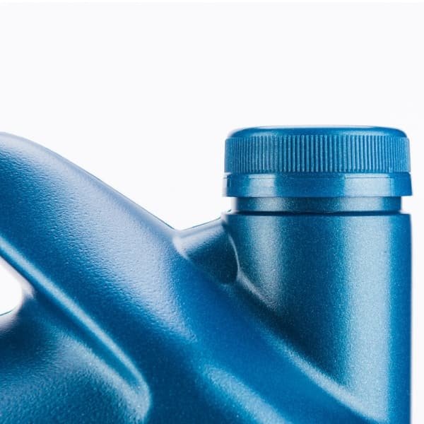 Blue oil storage bottle